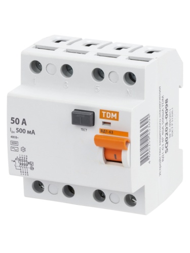 УЗО ВД1-63 4Р 50А 500мА TDM | код SQ0203-0099 | TDM