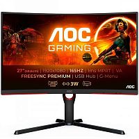 Монитор AOC 27 Gaming C27G3U черный/красный VA LED 1ms 16:9 HDMI M/M матовая HAS Piv 250cd 178гр/178гр 1920x1080 165Hz FreeSync Premium DP FHD USB 5.55кг | код 1637477 | AOC