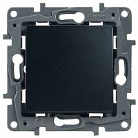 Выключатель 1-клавишный кнопочный ETIKA, скрытый монтаж, антрацит | код. 672614 | Legrand