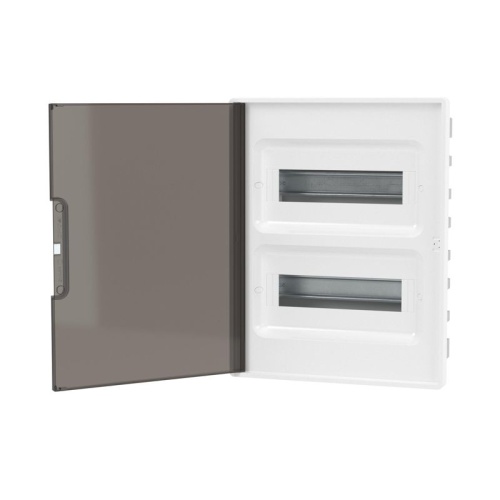 Щиток 24 мод встраиваемый для полых стен FRAME ЩРв-П-24, белый, с тонированной дверцей, с 4 шинами PEN (2шт на 8 отв. и 2шт на 6 отв.) F24B3WD DKC | код F24B3WD | DKC фото 3