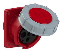 Розетка встраиваемая наклонная 63А/400V/3P+E/IP67, фланец 100x112 | код 434-6 | PCE