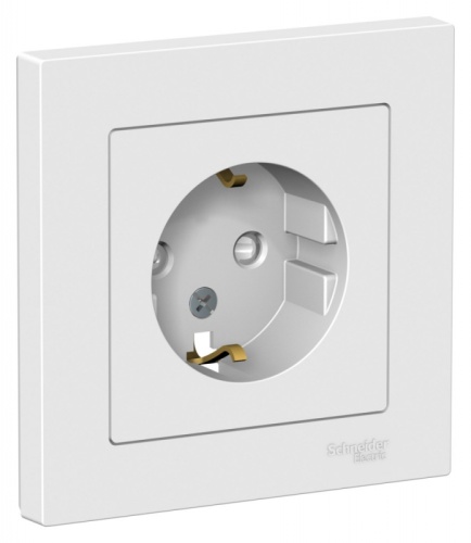ATLASDESIGN РОЗЕТКА с заземлением со шторками, 16А, в сборе, ЛОТОС | код ATN001344 | Systeme Electric