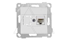 Rita - Розетка 1хRJ-45 кат. 6 UTP, белая | код 2200-140-0101 | Mutlusan