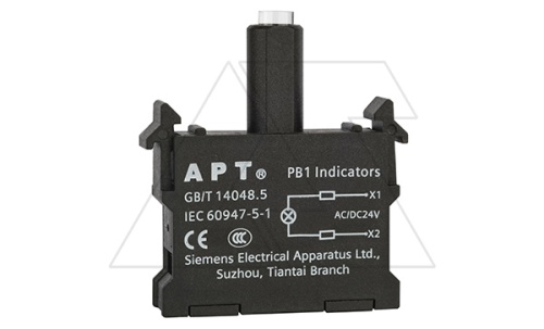Блок индикатора, красный, LED, 24VAC/DC, монтаж на адаптер, для PB1 серии | код PB1-F-DR23 | АРТ
