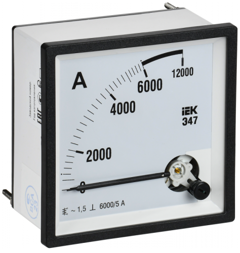 Амперметр Э47 6000/5А кл. точн. 1,5 96х96мм IEK | код IPA20-6-6000-E | IEK