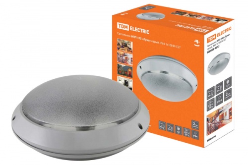 Светильник НПП 105 Луна серый, IP64 1х60 Вт Е27 TDM | код SQ0328-0012 | TDM