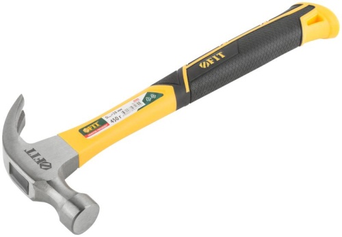 Молоток-гвоздодер, фиброглассовая усиленная ручка, Профи 28 мм, 450 гр. | код 44779 | FIT фото 2 Молоток-гвоздодер, фиброглассовая усиленная ручка, Профи 28 мм, 450 гр. | код 44779 | FIT фото 2