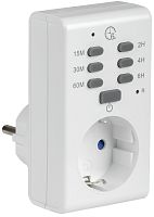 Розетка-таймер электронный РТЭ-2 с индикацией 15мин-6ч 16А IP20 | код ERT-12-1-16-O-00-4-20-K01 | IEK