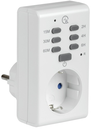 Розетка-таймер электронный РТЭ-2 с индикацией 15мин-6ч 16А IP20 | код ERT-12-1-16-O-00-4-20-K01 | IEK