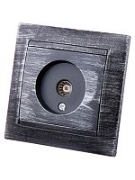 Розетка телевизионная простая (0-2400МГц, мама) старинное серебро Лама TDM | код SQ1815-0658 | TDM