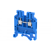 Клемма проходная винтовая 2,5 мм2, на 2 подключения, синяя KUT2.5N-B | код 1102010001 | Elmex