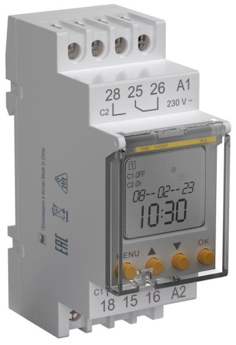 Таймер электронный астрономический ТА80 16А 230В на DIN-рейку KARAT | код MTA-A-16 | IEK