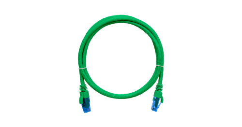 Коммутационный шнур NIKOMAX U/UTP 4 пары, Кат.6 (Класс E), 250МГц, 2хRJ45/8P8C, T568B, заливной, с защитой защелки, многожильный, BC (чистая медь), 24AWG (7х0,205мм), LSZH нг(А)-HFLTx, зеленый, 1,5м | код NMC-PC4UE55B-015-C-GN | NIKOMAX Сер