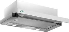 Вытяжка встраиваемая Elikor Интегра Glass 45Н-400-В2Д нержавеющая сталь/стекло белое управление: кулисные переключатели (1 мотор) | код 1602680 | ELIKOR