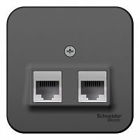 Розетка 2xRJ11+RJ45 Cat.5 BLANCA, антрацит | код. BLNIA045116 | Schneider Electric