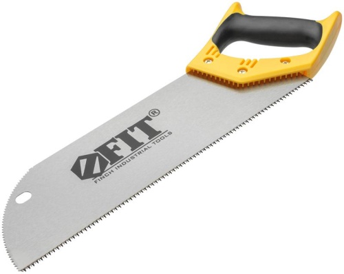 Ножовка по фанере с запилом черно-желтая ручка 350мм 12 TPI FIT 41284 фото 2