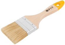 Кисть флейцевая "Стандарт-Плюс" натур. светлая щетина деревянная ручка 2. 5дюйм (63мм) FIT 01046