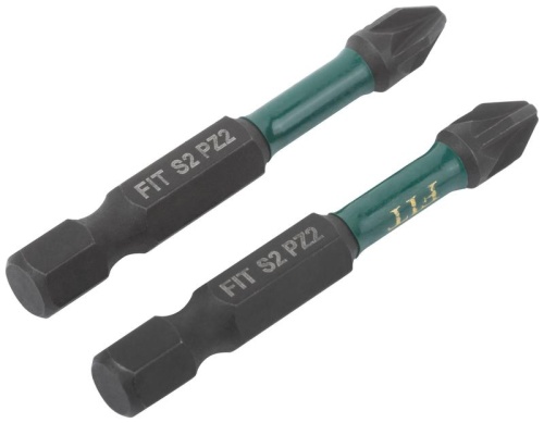 Биты кованые ударные, сталь S2, односторонние 50 мм PZ2, Профи 2 шт., блистер | код 57482 | FIT фото 5