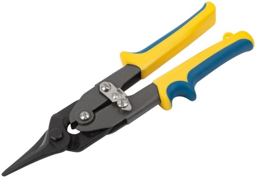 Ножницы по металлу усиленные CrNi профи прорезиненные ручки прямые 260мм FIT 41574 фото 2