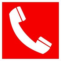 Знак F 05 Телефон для использования при пожаре (в том числе телефон прямой связи с пожарной охраной) 200х200 мм, пленка самоклеящаяся с покрытием фотолюминесцентным ГОСТ Р 12.4.026-2001 EKF | код an-f-05-f | EKF