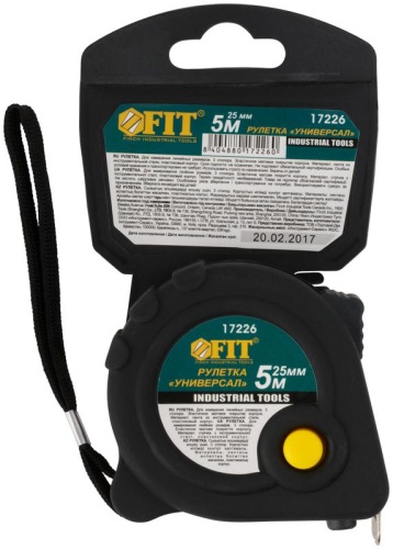 Рулетка прорезиненный корпус ''Универсал'' тройной стопор 5 м x 25 мм | код 17226 | FIT фото 3 Рулетка прорезиненный корпус ''Универсал'' тройной стопор 5 м x 25 мм | код 17226 | FIT фото 3