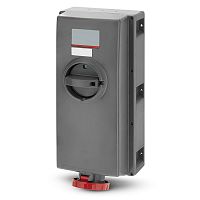 Розетка настенная с мех-ой блокировкой, автоматическим выключателем с теплоэлектромагнитным расцепителем и боковым расположением раз | код DIS50312587M | DKC