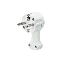 Вилка Евро угловая с з/к 16 А плоская за шкаф белая REXANT | код 16-0734 | REXANT