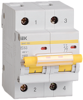 Выключатель автоматический двухполюсный ВА47-100 40А C 10кА | код. MVA40-2-040-C | IEK 
