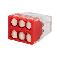 Экспресс-клемма с пастой REXANT СМК 2273-246, 6-проводная 0.5-2.5 мм?, прозрачная, блистер (5 шт./уп.) | код 07-3210-5 | REXANT