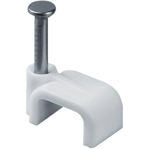 Скоба крепежная прямая с гвоздем d14мм OCS-14-50 пластик. (уп.50шт) ОНЛАЙТ 90707