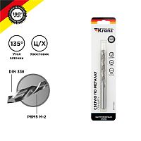 Сверло по металлу 7,5х109х69 мм Стандарт+ (P6M5 M-2) (1 шт. в блистере) DIN 338 Kranz | код KR-91-0535 | KRANZ