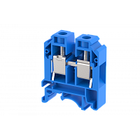 Клемма проходная винтовая 16 мм2, на 2 подключения, синяя KUT16(B) | код 1106010001 | Elmex