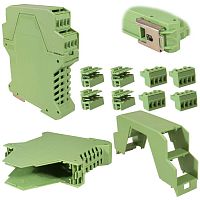 Корпус для РЭА на DIN-рейку RUICHI ТС-1003, крепление 35 мм, АБС пластик, зеленый | код 81034 | Ruichi