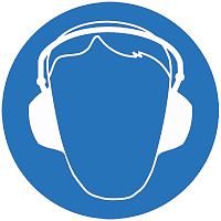 Знак М 03 Работать в защитных наушниках ф200 мм, пластик ГОСТ Р 12.4.026-2001 EKF | код pn-m-03 | EKF