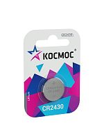 Элемент питания литиевый CR CR2430 1хBL (блист.1шт) Космос KOCR24301BL
