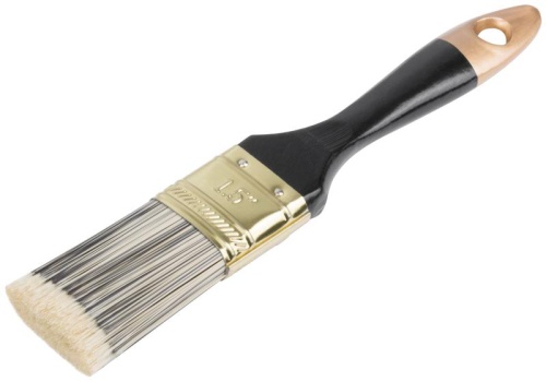 Кисть флейцевая "Стайл" искусственная черно-белая щетина деревянная ручка 1. 5дюйм (38мм) FIT 01184 Кисть флейцевая "Стайл" искусственная черно-белая щетина деревянная ручка 1. 5дюйм (38мм) FIT 01184