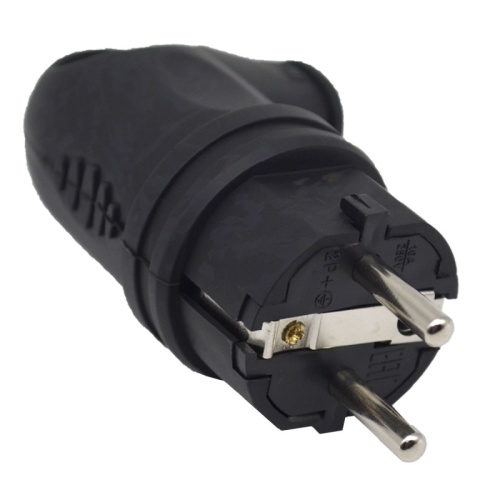 Вилка с ручкой каучук AM-K07 2P+PE 16A 220В IP44 (ANDELI) | код ADL13-059 | ANDELI