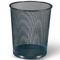 Корзина для бумаг БОЛЬШАЯ, 20 л, металлическая, черная, BRAUBERG Germanium, 231956 | код 231956 | BRAUBERG