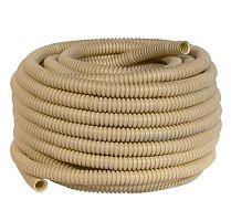 Труба гофрированная ПВХ легкая d25мм с протяжкой свет. дерево (уп.25м) Урал Пак ГФ-8104125-025