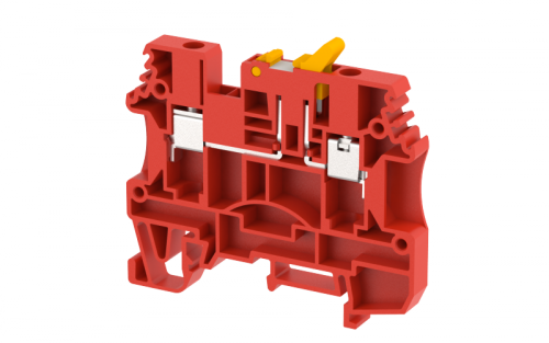 Клемма проходная винтовая 4 мм2 с размыкателем, с тестовым гнездом, на 2 подключения, красная DUTKD4TS-RED | код 1703160002 | Elmex Клемма проходная винтовая 4 мм2 с размыкателем, с тестовым гнездом, на 2 подключения, красная DUTKD4TS-RED | код 1703160002 | Elmex