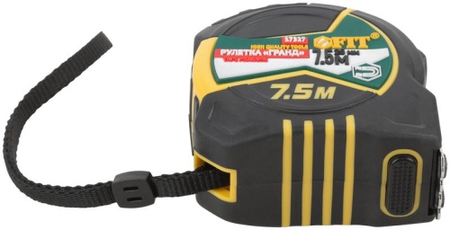 Рулетка Гранд 7.5мх25мм калибр. лента; нейлон. покрытие; магн. крючок; двойной стопор; прорезиненный корпус FIT 17327 фото 7