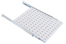 Полка перфорированная выдвижная с телескопическими направляющими, глубина 620 мм, цвет черный | код ТСВ-62-9005 | ЦМО