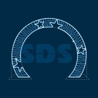 Декоративная арка со звездами плоская 300 см белая | код 501-476 | NEON-NIGHT