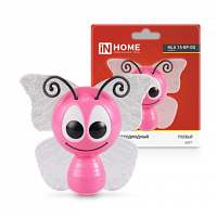 Ночник светодиодный NLA 15-BP-DS БАБОЧКА розовая с датчиком освещения 230В IN HOME | код 4690612040004 | IN HOME