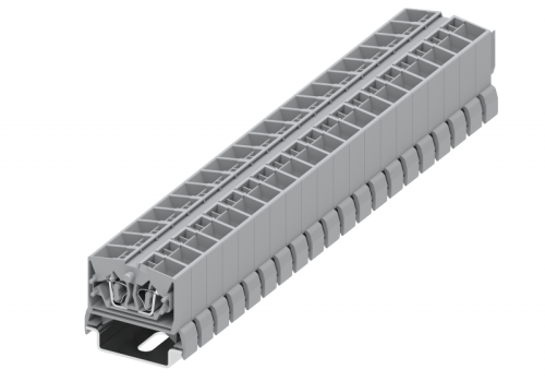 254381 Клемма TB 2-2 проходная на DIN-рейку SP35, фронт.подключение, сеч. 2.5мм2, сер., шт | код 254381 | SUPU