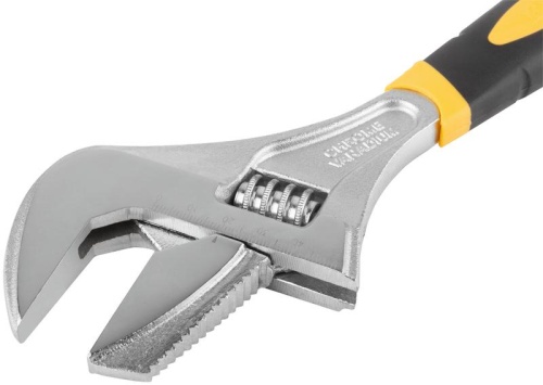 Ключ разводной ''Техно'' CrV, узкие + переставная губки, шкала, увеличен.захват, прорезин.ручка 250 мм ( 52 мм ) | код 70190 | FIT фото 6