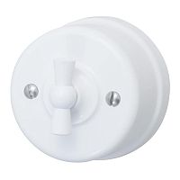 Выключатель 1-кл. ретро ABS-пластик бел. | код B1-200-21 | Bironi