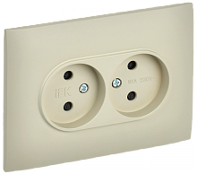 SKANDY Роз. 2-я без з/к с з/ш 10А сб. SK-R09B беж. IEK | код SK-R23-10-K10-F | IEK