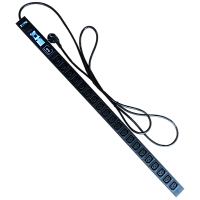 Блок розеток вертикальный, 1-фазный с автоматом, 16A / 250V, 20xC13, шнур 3.0 м, вилка Schuko | код TWT-PDV-20C3-GP | TWT