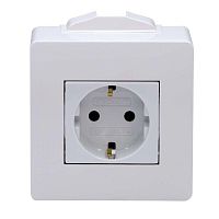 Коробка в сборе с силовой розеткой, белая (упак. 14шт) | код. 10482 | DKC